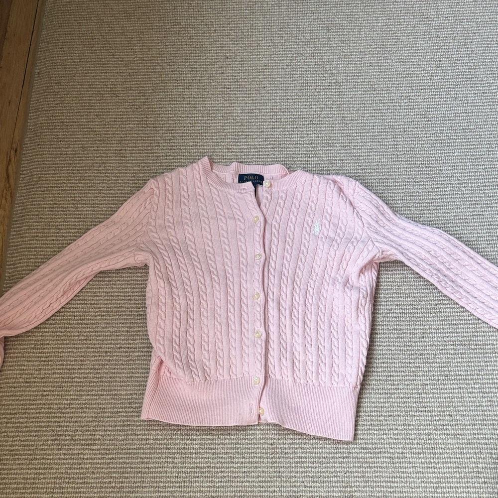 Ralph Lauren Light Pink Cable Cardigan